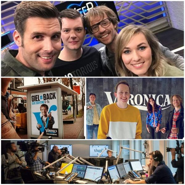 Carsten bij Radio Veronica, collage 5